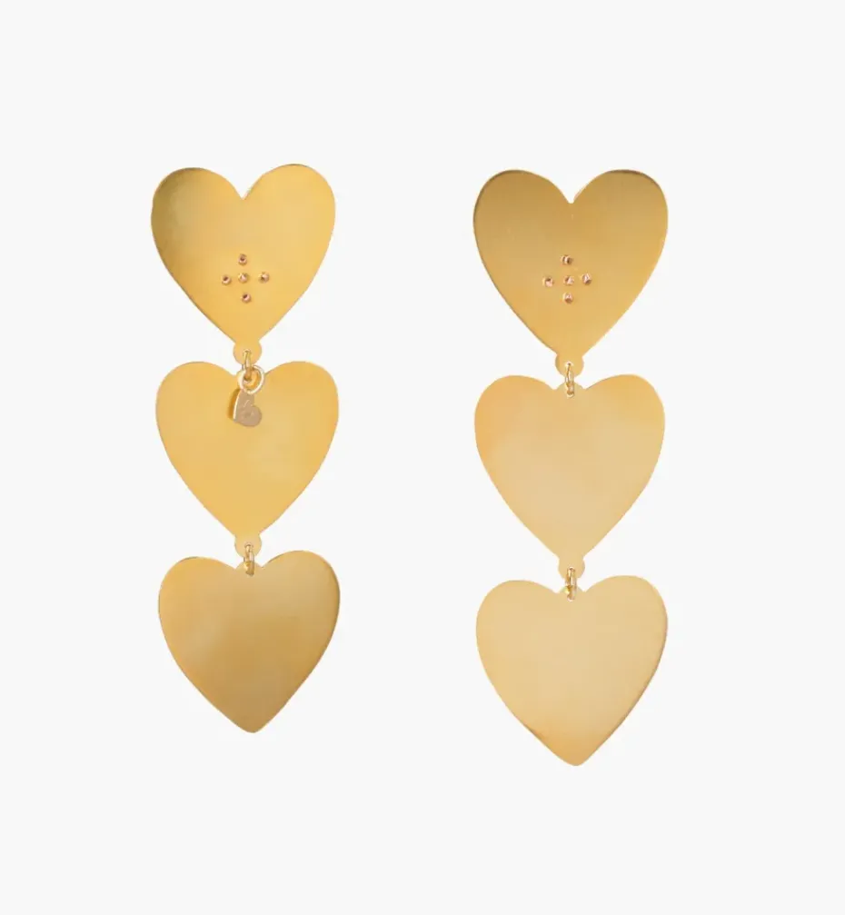 Earrings*Mercedes Salazar 3 of Hearts Earrings