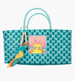 Bags*Mercedes Salazar Aqua Baguette Handbag