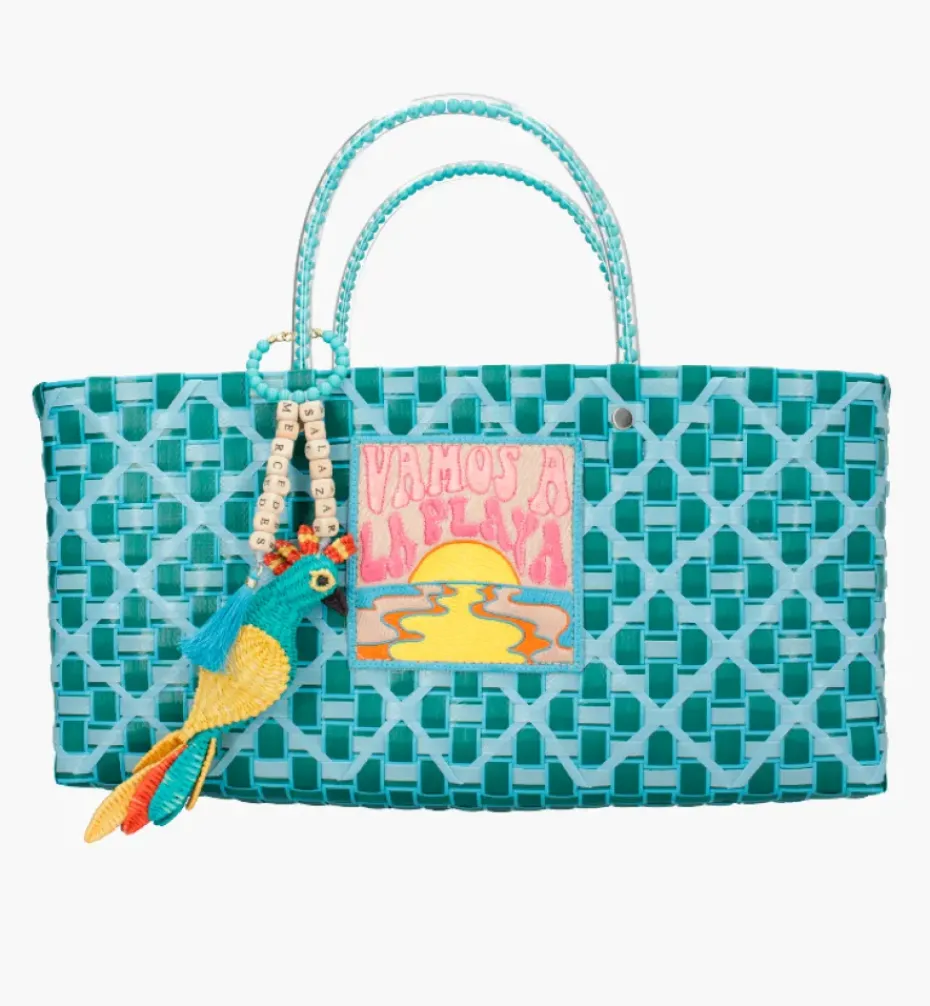 Bags*Mercedes Salazar Aqua Baguette Handbag