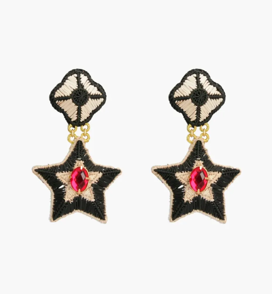 Earrings*Mercedes Salazar Black Star Earrings