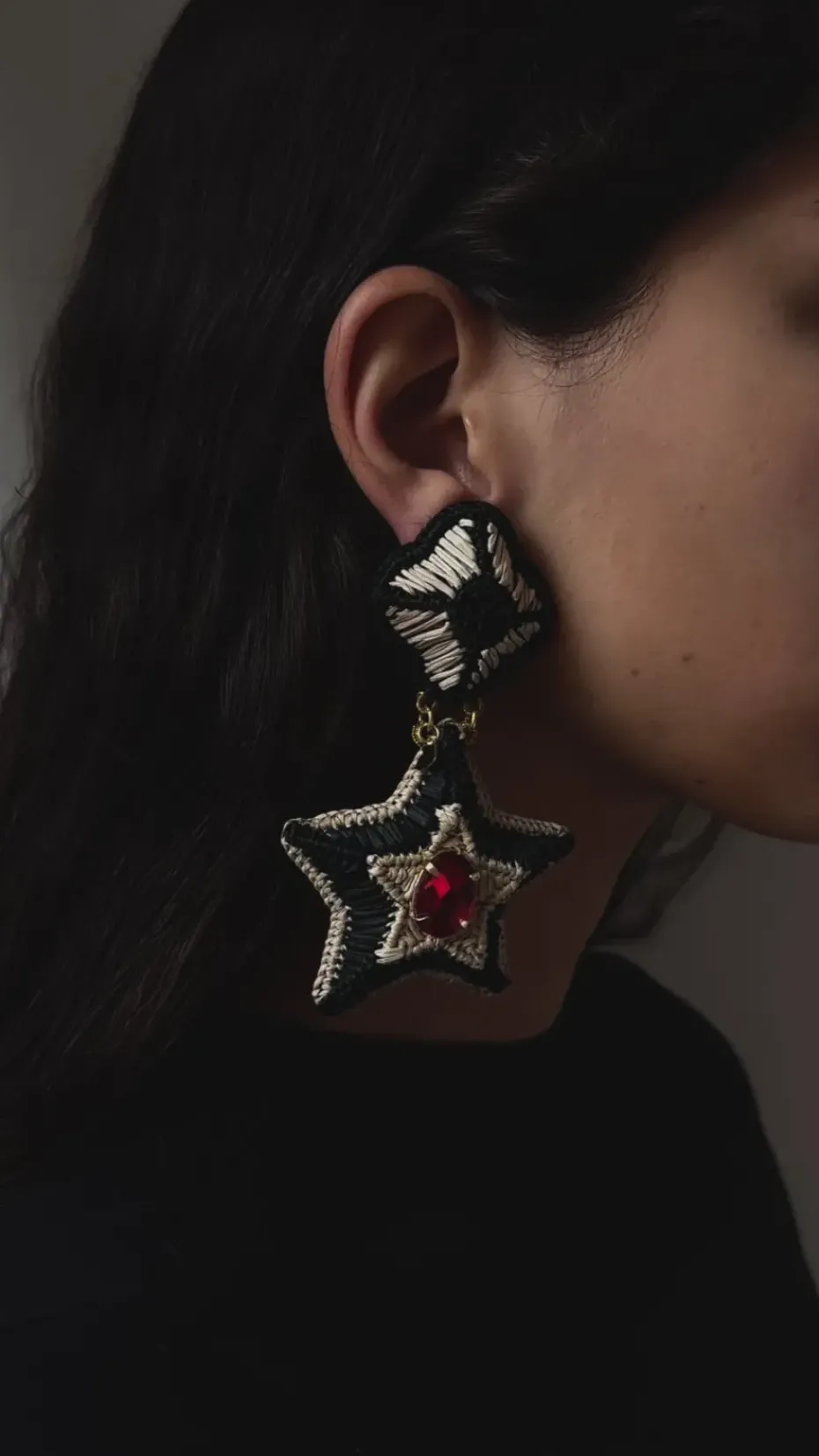 Earrings*Mercedes Salazar Black Star Earrings