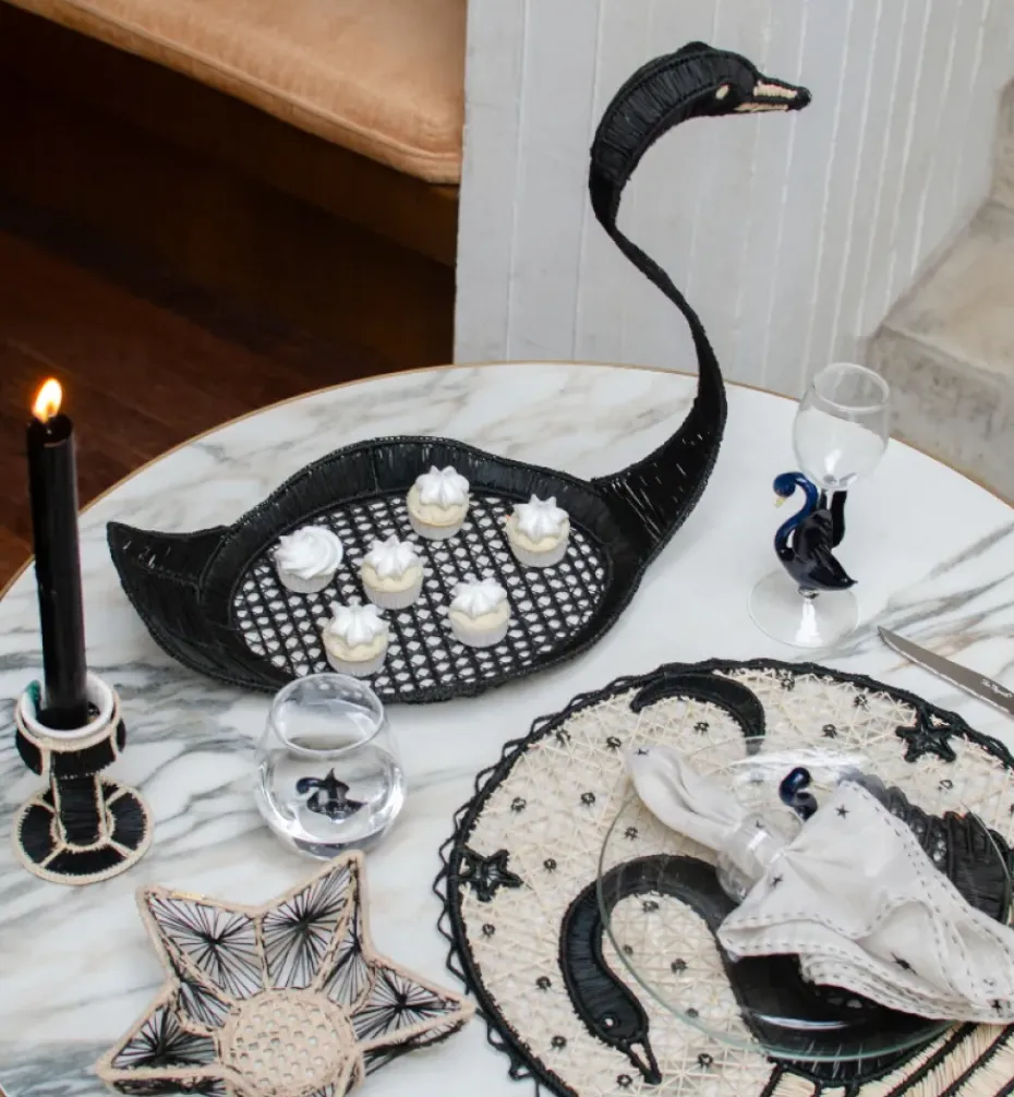 Bizatino Collection*Mercedes Salazar Black Swan Tray