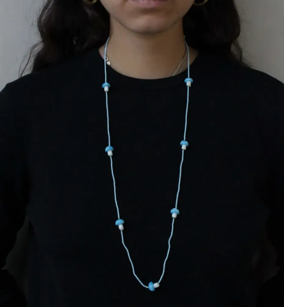 Necklaces*Mercedes Salazar Blue Mushrooms Necklace