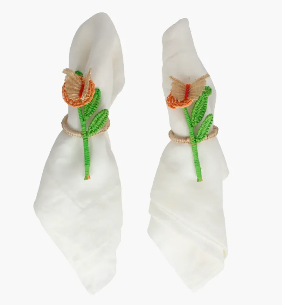 Napkin Rings*Mercedes Salazar Butterfly Napkin Ring Set of 2