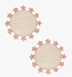 Placemats*Mercedes Salazar Coral Stars Placemats Set of 2