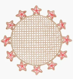Placemats*Mercedes Salazar Coral Stars Placemats Set of 2