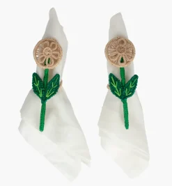 Napkin Rings|Bizatino Collection*Mercedes Salazar El Girasol Napkin Ring Set of 2