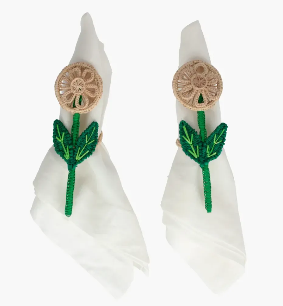 Napkin Rings|Bizatino Collection*Mercedes Salazar El Girasol Napkin Ring Set of 2