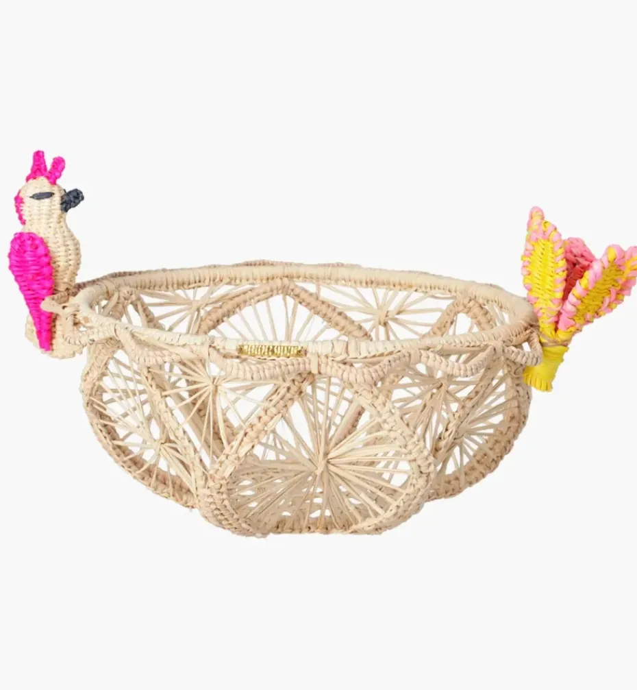 Bread Baskets*Mercedes Salazar Fantasy Bird Small Bread Baskets Set of 2