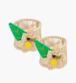 Candle Holders*Mercedes Salazar Flower Bee Candle Holder Set of 2