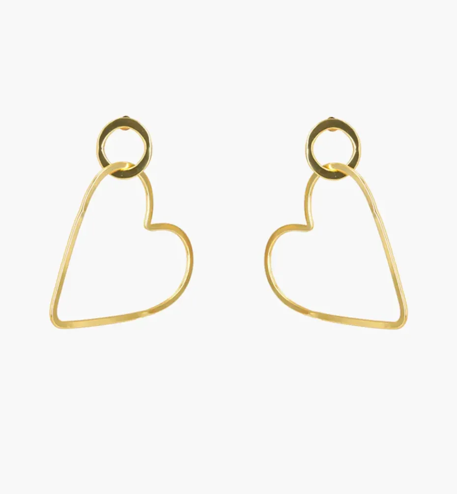 Earrings*Mercedes Salazar Golden Heart Earrings