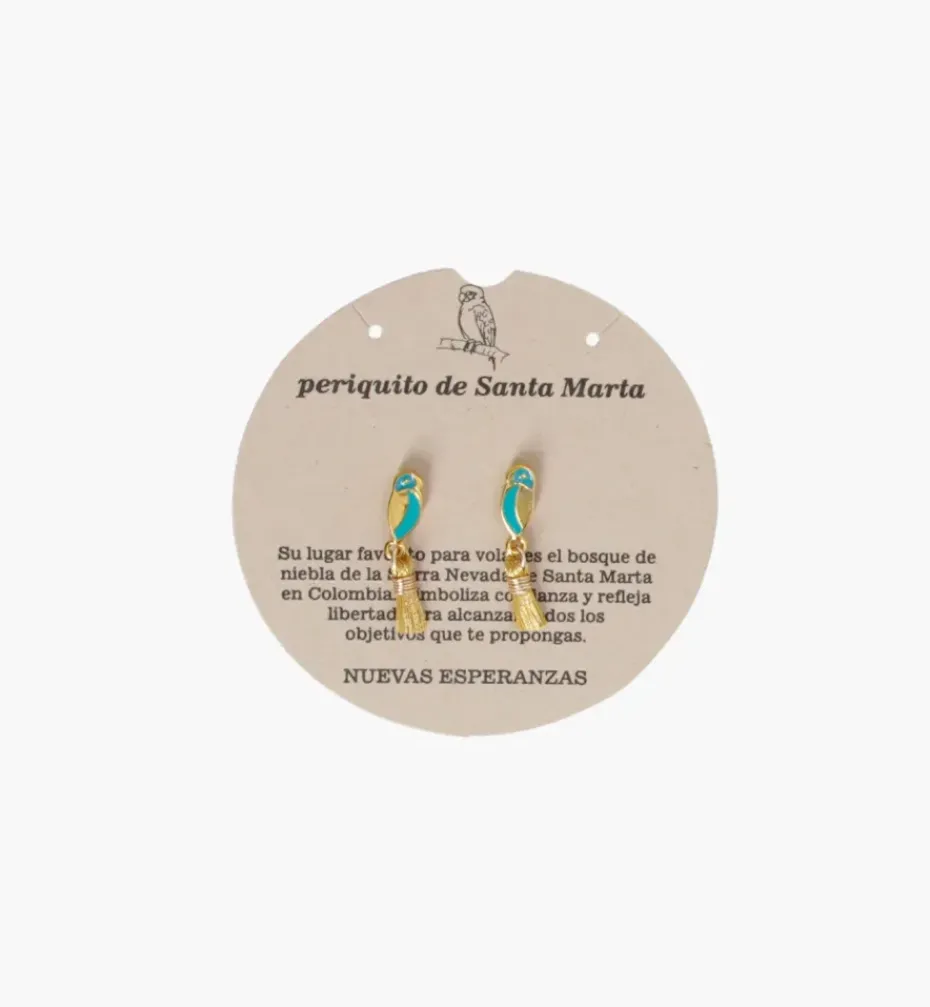 Earrings*Mercedes Salazar Golden Parakeet Studs