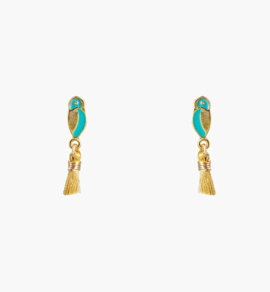 Earrings*Mercedes Salazar Golden Parakeet Studs