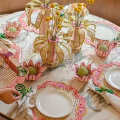 Bread Baskets|Bizatino Collection*Mercedes Salazar La Flor Bread Basket Medium Set of 2