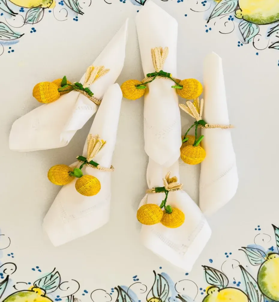 Napkin Rings|Holiday Collection*Mercedes Salazar Lemon Naking Ring Set of 2