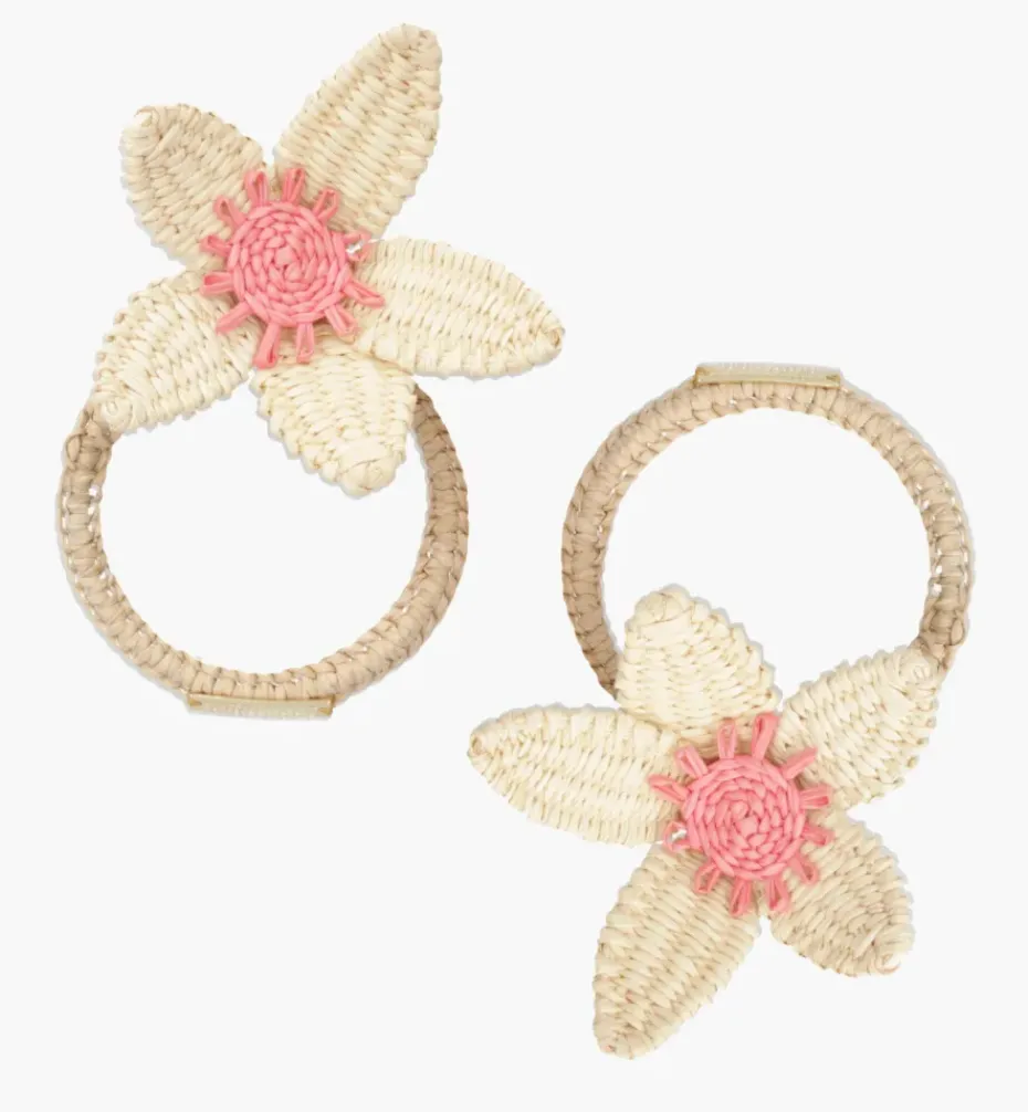Napkin Rings*Mercedes Salazar Little Rose Flower Napkin Ring Set of 2