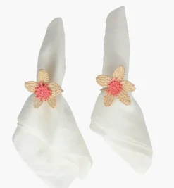 Napkin Rings*Mercedes Salazar Little Rose Flower Napkin Ring Set of 2