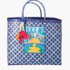 Bags*Mercedes Salazar Medium Blue Flower Handbag