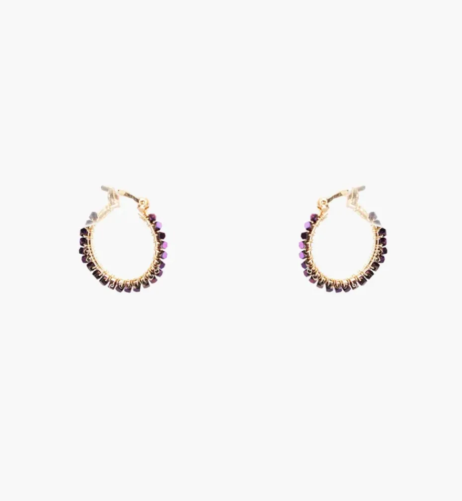 Earrings*Mercedes Salazar Metallic Purple Hoops