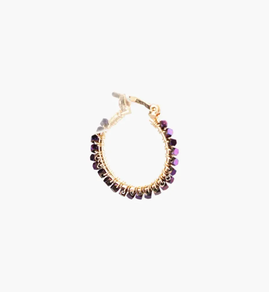 Earrings*Mercedes Salazar Metallic Purple Hoops