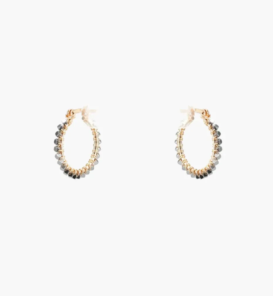 Earrings*Mercedes Salazar Metallic Silver Hoops