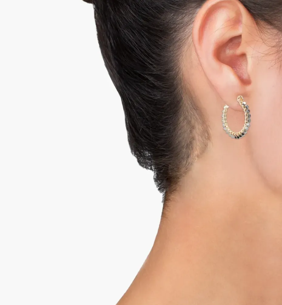 Earrings*Mercedes Salazar Metallic Silver Hoops