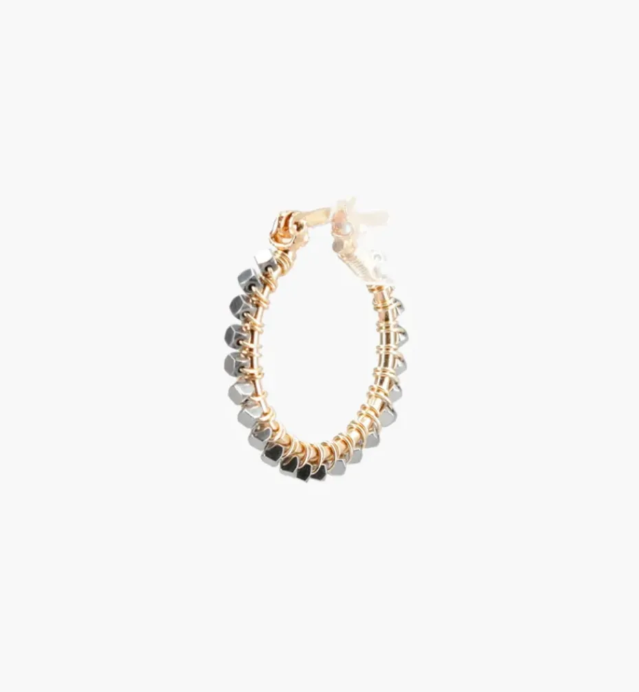 Earrings*Mercedes Salazar Metallic Silver Hoops
