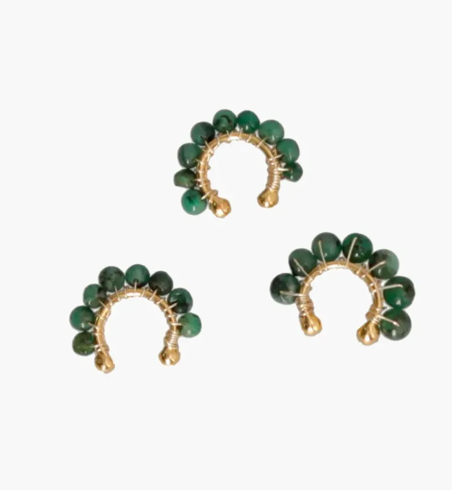 Earrings|Ear Cuffs*Mercedes Salazar Mini Emerald Ear cuffs Set of 3