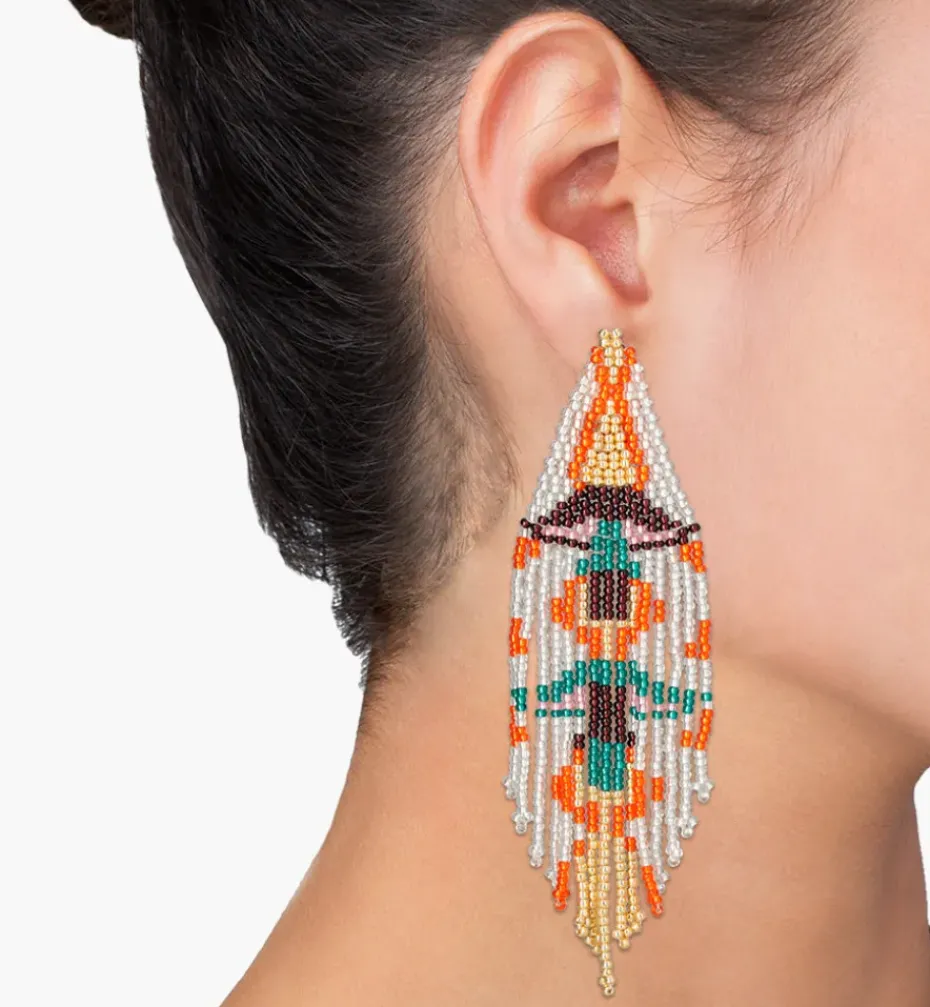 Earrings*Mercedes Salazar Orange Fleeting Triangle Earrings