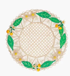 Placemats*Mercedes Salazar Orange Garden Placemat Set of 2