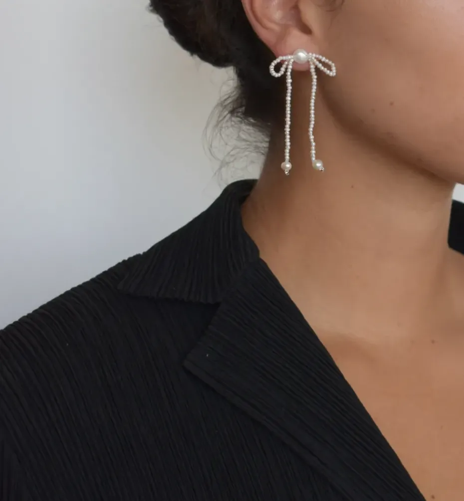 Earrings*Mercedes Salazar Pearl Bow Earrings