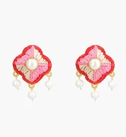 Earrings*Mercedes Salazar Pink Flower Earrings