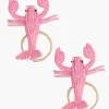 Napkin Rings*Mercedes Salazar Pink Lobster Napkin Ring Set of 2