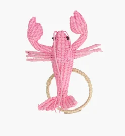 Napkin Rings*Mercedes Salazar Pink Lobster Napkin Ring Set of 2