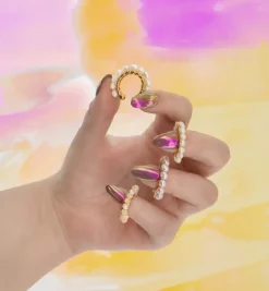 Earrings|Ear Cuffs*Mercedes Salazar Pink Pearl Large Ear Cuff