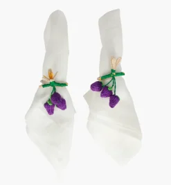 Napkin Rings*Mercedes Salazar Probing Blackberries Napkin Ring Set of 2