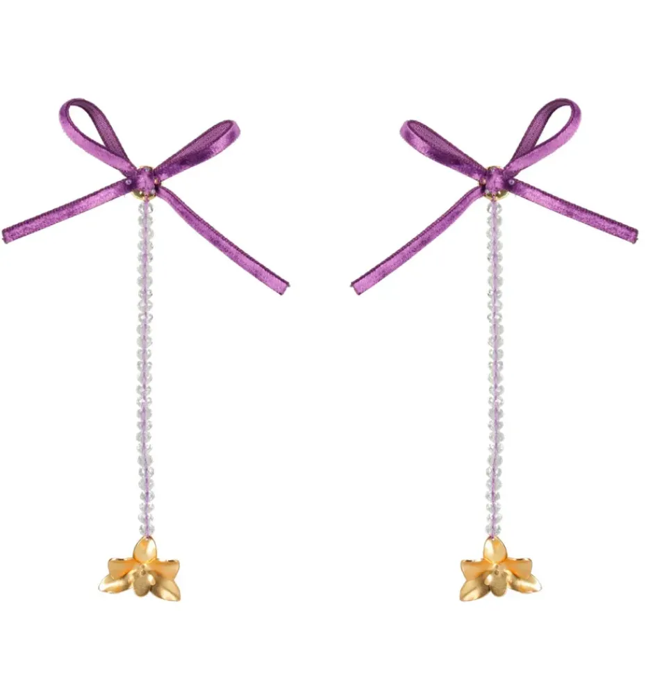 Earrings*Mercedes Salazar Purple Orchid Earrings
