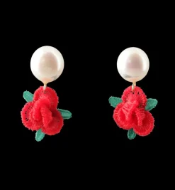 Bags*Mercedes Salazar Red Rose Studs