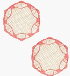 Placemats*Mercedes Salazar Round Placemat Coral Fish Set of 2