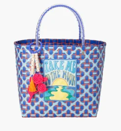 Bags*Mercedes Salazar Small Blue Flower Handbag