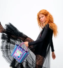Bags*Mercedes Salazar Small Pink Dragon Handbag